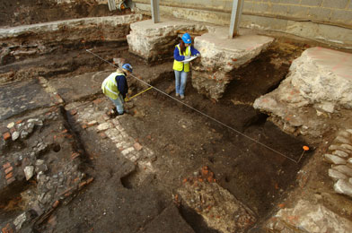 Excavation of Globe Theatre London