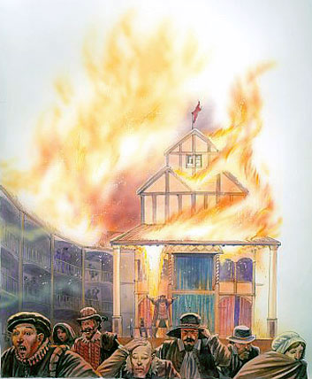 globe theatre on fire